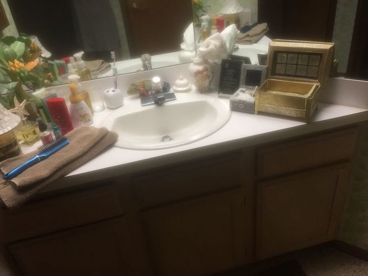 q replacing my odd shape guest bathroom counter top