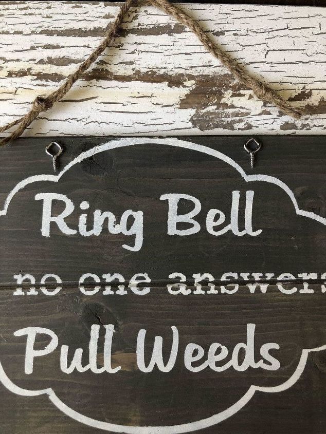 ring bell if no one answers pull weeds front door sign