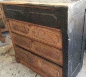 antique dresser makover with hummingbird design