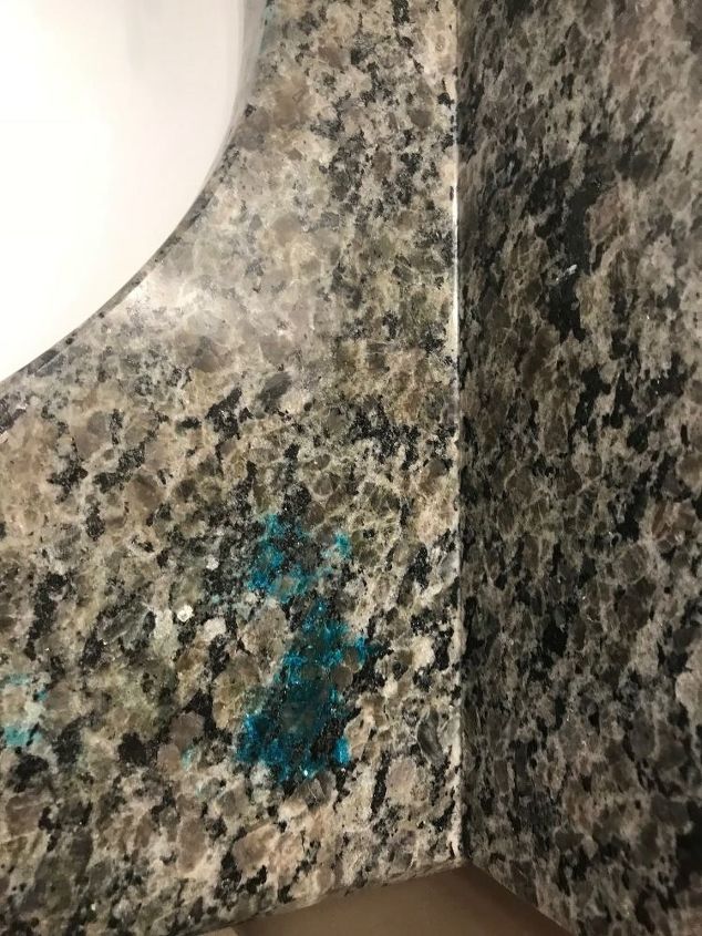 q removing stain in granite countertop