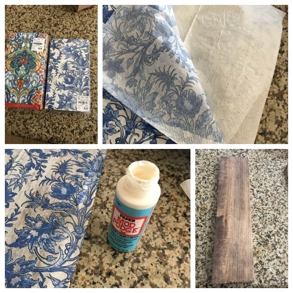 transform an old table using napkins, Tools and Materials