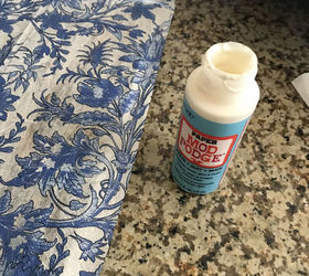 transform an old table using napkins, Apply a Coat of Mod Podge