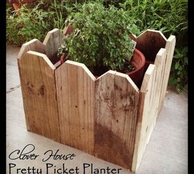 s check out these adorable container garden ideas to copy this spring, Pretty Picket Planter