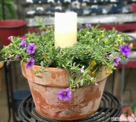 s check out these adorable container garden ideas to copy this spring, Terra Cotta Candle Planter
