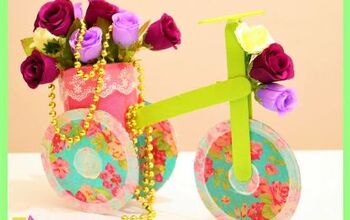 Triciclo de bricolaje con palitos de helado y cartón - Hermosa idea de decoración para el hogar