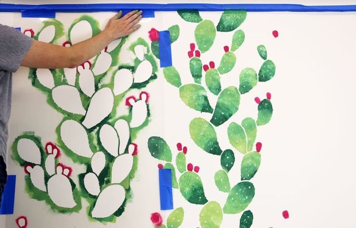 cmo estarcir una pared de cactus para instagram