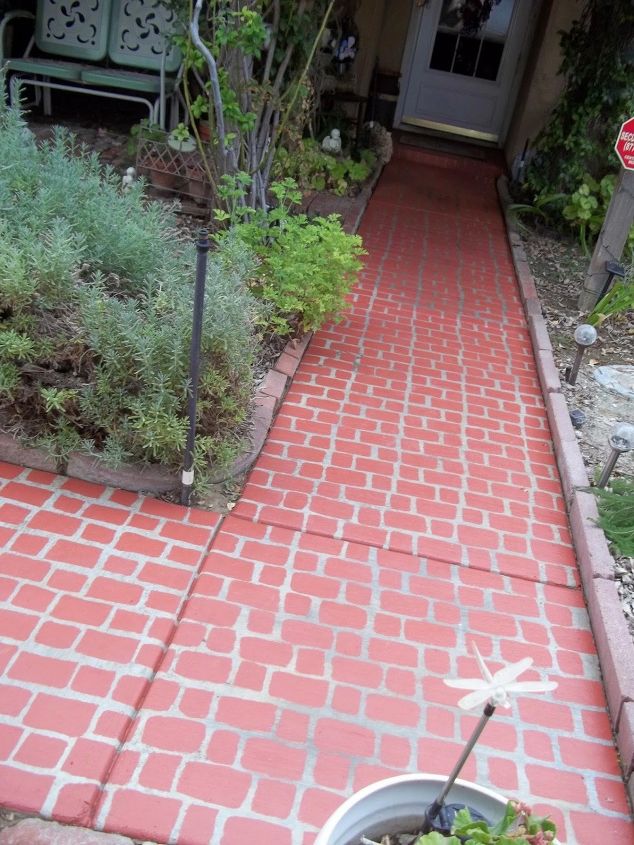 s 17 faux brick ideas for your home, Faux Brick Walkway
