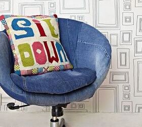 s 14 cool ways to upholster chairs, Repurpose Old Jeans