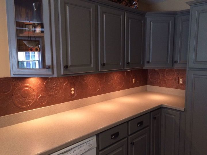 s 17 diy inspiring kitchen backsplashes, Copper With Shapes