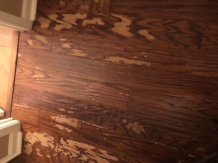 q what is the best way to fix this handscraped hardwood flooring