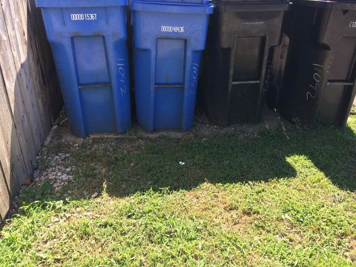 q how to makeover ground of trash can area