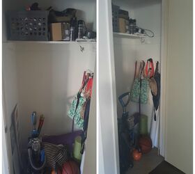 entry closet is now functional organized storage closet