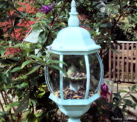 s 18 adorable bird feeders you ll want to make right now, Repurpose an old light fixture