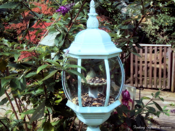 s 18 adorable bird feeders you ll want to make right now, Repurpose an old light fixture
