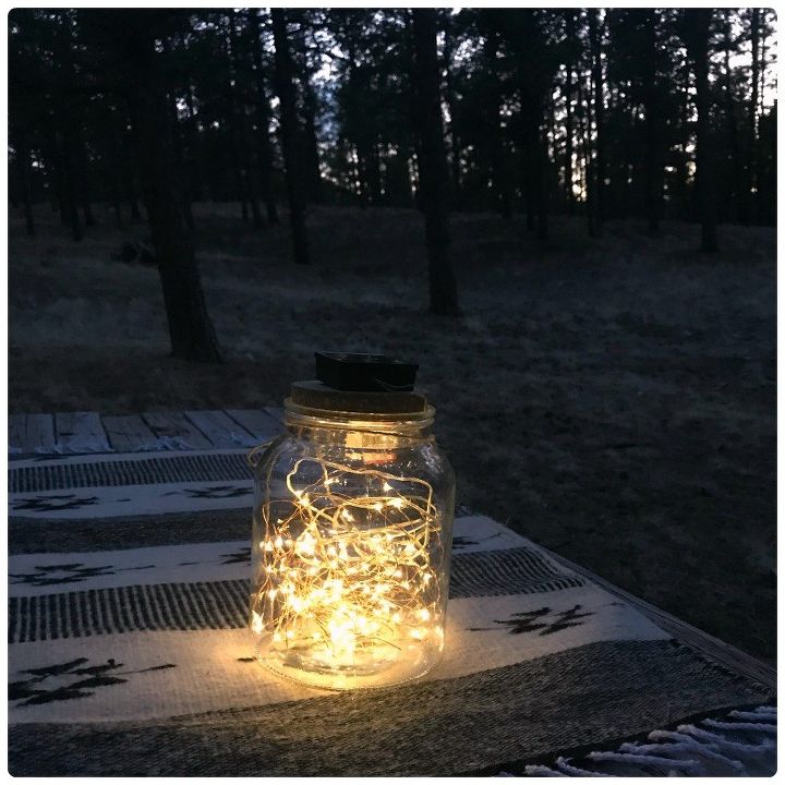make a star jar with solar string lights