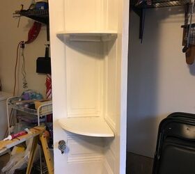 repurposed door corner shelf