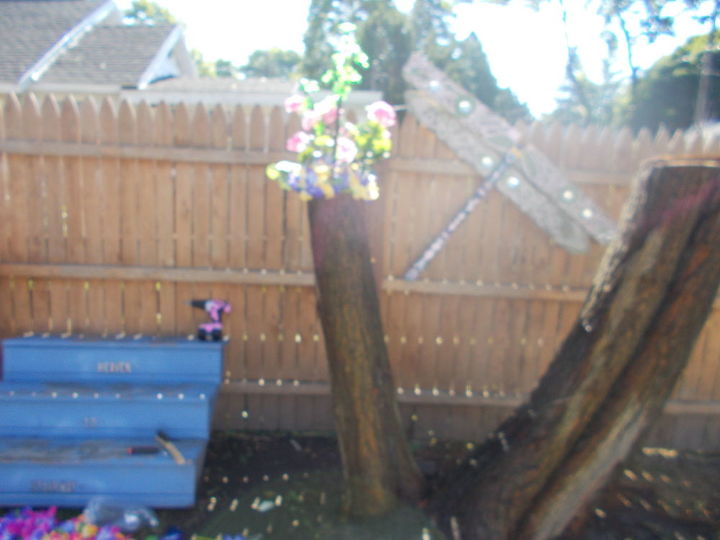 tocos de rvore diy em decoraes sazonais de quintal
