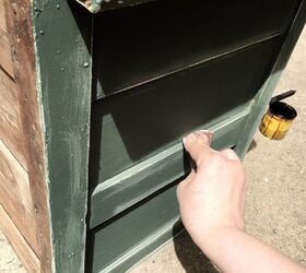bold green cabinet makeover with step by step instructions
