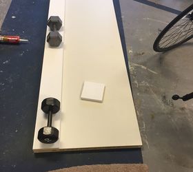 diy desk using a hollow core door and some cube storage
