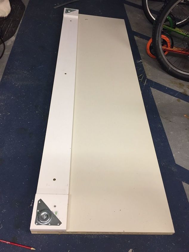 diy desk using a hollow core door and some cube storage