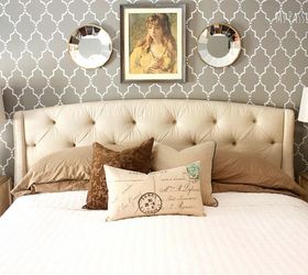 s 27 gorgeous update ideas for your bedroom, Paint an accent wall with a stencil