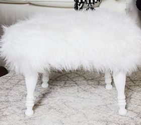 s 27 gorgeous update ideas for your bedroom, Place a luxurious furry stool