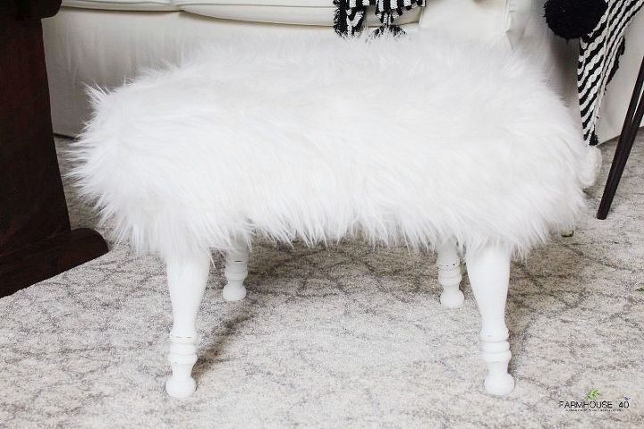 s 27 gorgeous update ideas for your bedroom, Place a luxurious furry stool