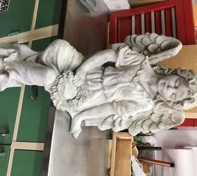 q large cement angel statue