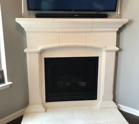 how to modernize a cast stone fireplace surround