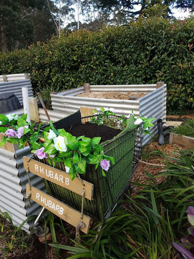second supermarket trolley raised planter veg bed