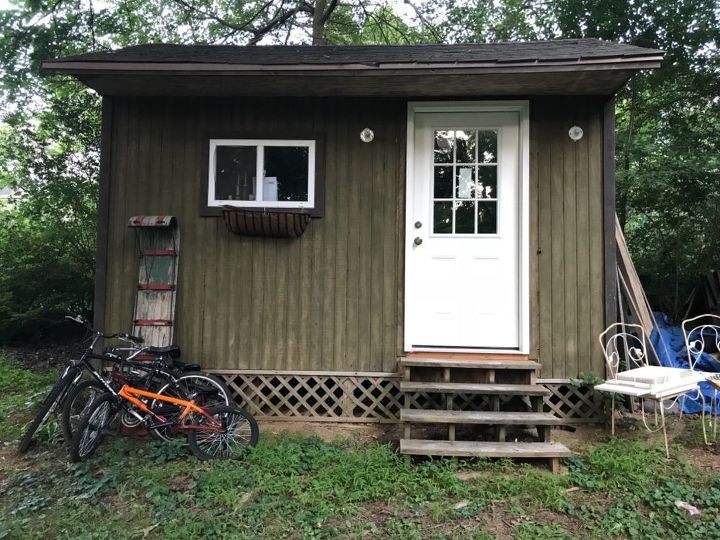 q inexpensive ways to get a wood look over my drywalled shed ceili