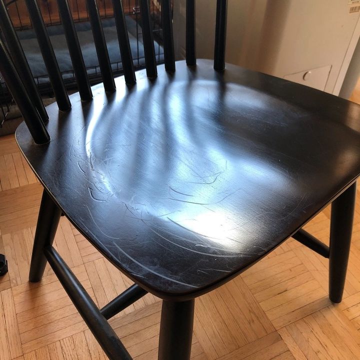 q how can i get the impressions off my dining chair seat