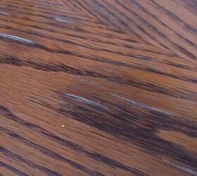 how do i refinish a split peeling veneer compressed wood table