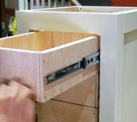 diy base cabinets with drawers for craft desk, Fasten Drawer Slides