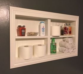 In-the-wall Shelves for a Tiny Half Bath