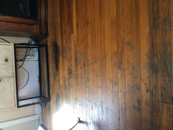 q i have a lot of scratches and marks on a hardwood floor