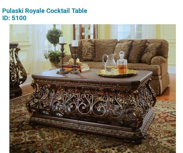 q look for help to find the cocktail table by pulaski style is royale 5