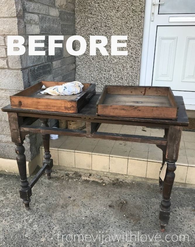 reciclaje de una vieja mesa con madera de palet recuperada