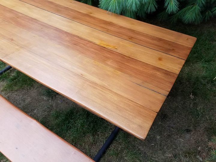 refinacin de su mesa de picnic de cedro