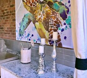 How to Turn a Shower Curtain Into Wall Art!