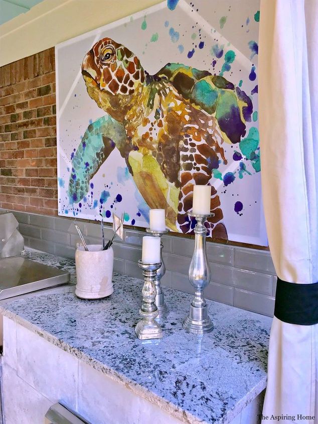 how to turn a shower curtain into wall art