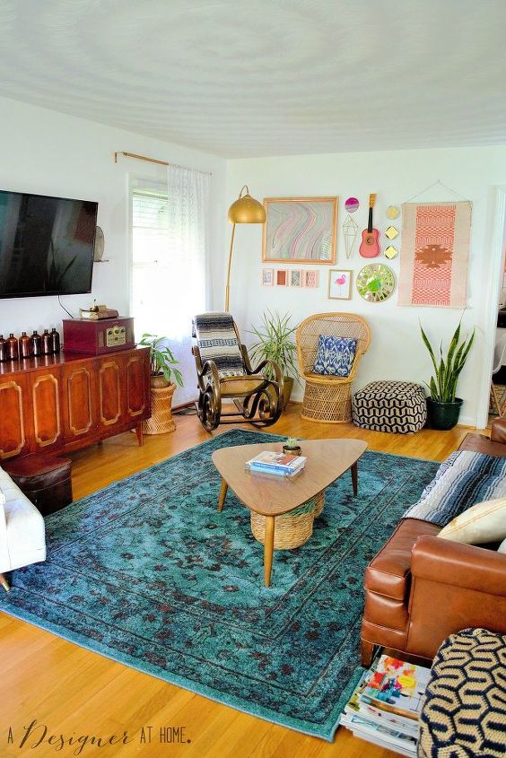 15 diy boho looks for less, Room Reveal Boho Vintage Living Room