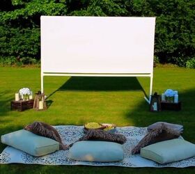 s 15 unique outdoor entertaining ideas, DIY Backyard Movie Theatre Screen