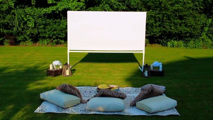 s 15 unique outdoor entertaining ideas, DIY Backyard Movie Theatre Screen