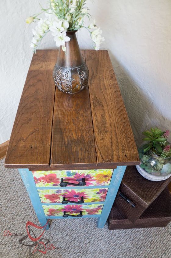 31 amazing furniture flips you have to see to believe, Busted Nightstand to Floral Beauty