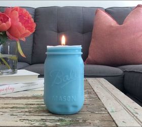 s 30 great mason jar ideas you have to try, Mold A Pretty Candle For The Coffee Table