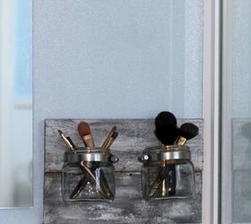 s 30 great mason jar ideas you have to try, Cool Clear Makeup Brush Organizer