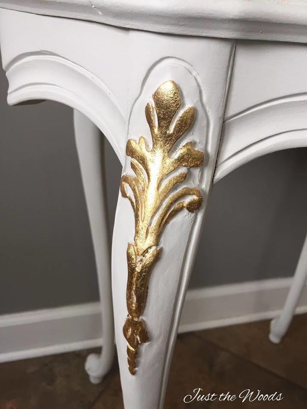 a little gold leaf makeover on an old table