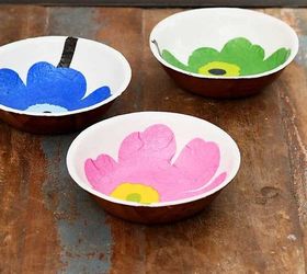 bright colourful marimekko wooden bowls upcycle