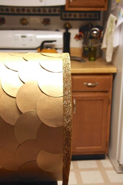 diy gold lampshade makeover